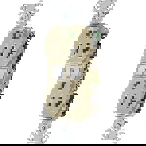 Straight Blade Duplex Receptacle: NEMA 5-20R, 20 Amps, Self-Grounding